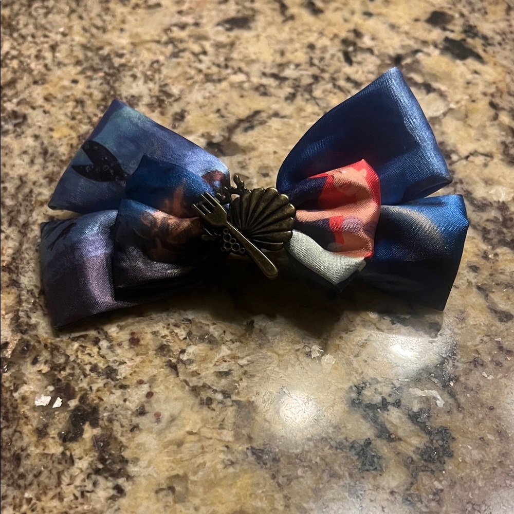 Disney Blue Hair Bow with Seashell Accent